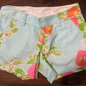 Lilly Pulitzer Women's Floral Shorts - Light Blue and Pink